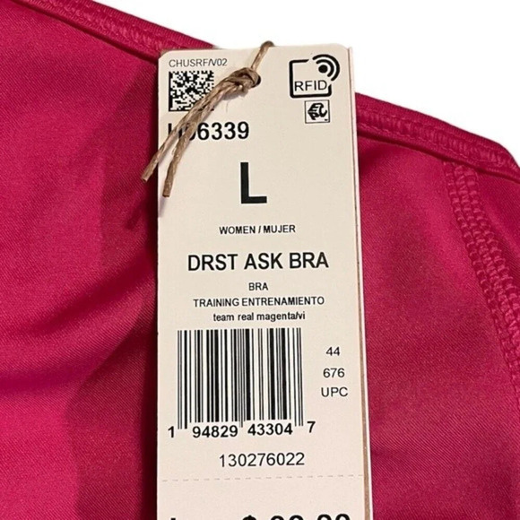 Adidas Don't Rest Alphaskin Sports Bra - Large Racerback Bright Pink - Picture 6 of 6